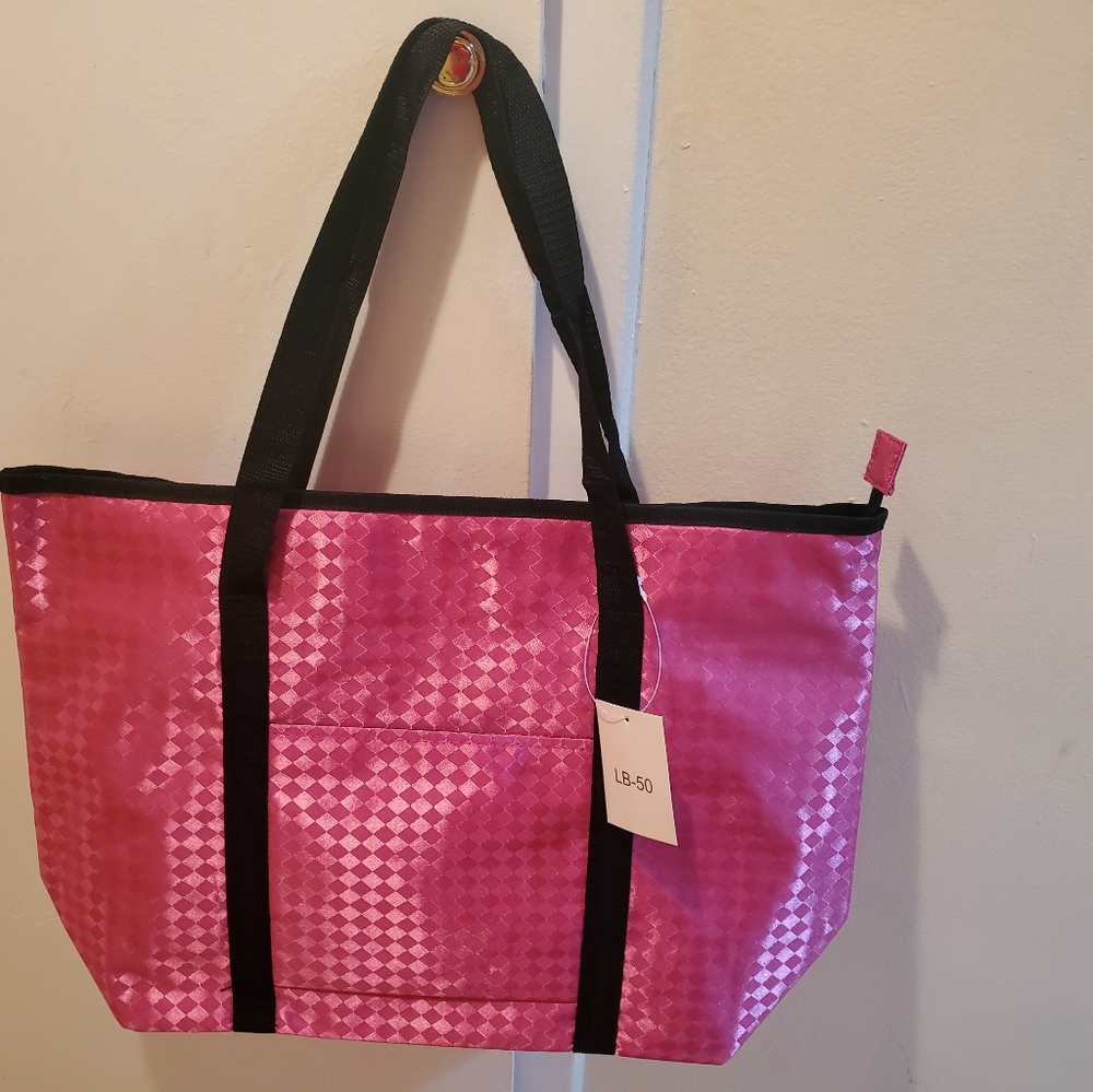 Brand New Metallic Pink Tote/Bag or large Purse